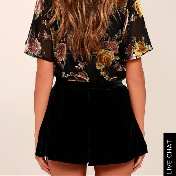 Free People Black Velvet Skort - Picture 3 of 3